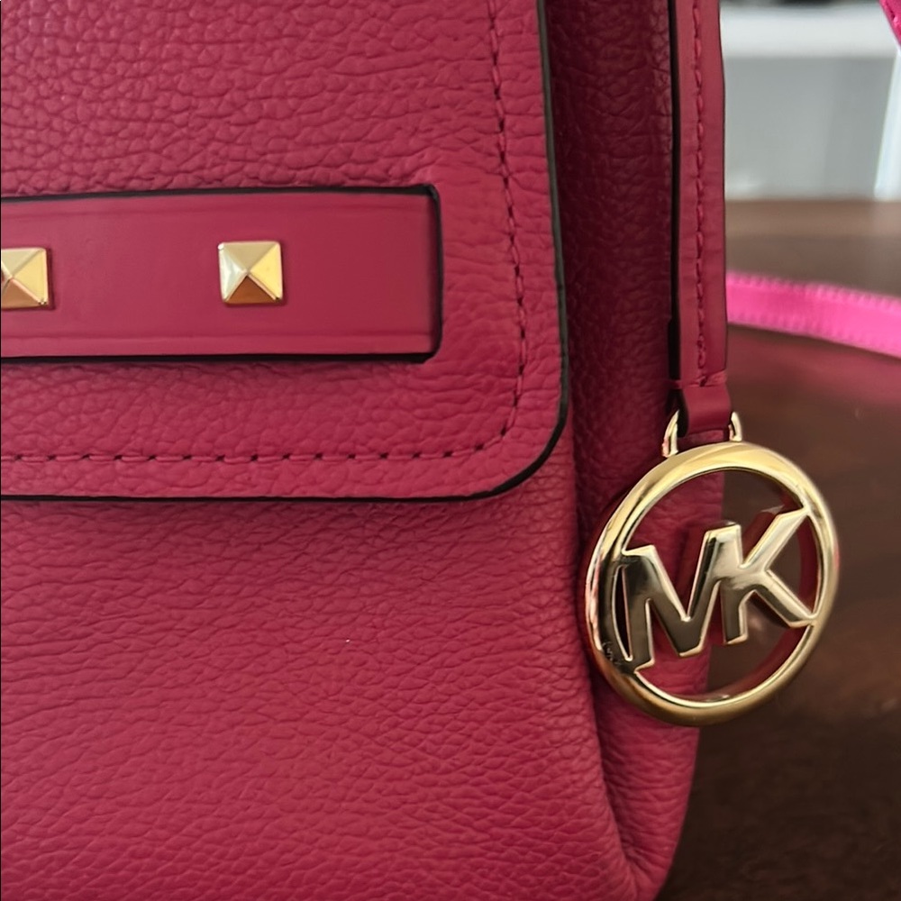 Michael Kors Fuchsia Crossbody Bag with Gold Accents